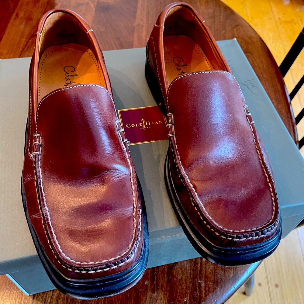 Cole Haan Santa Barbara Nike air loafers , saddle tan size 11.5 W